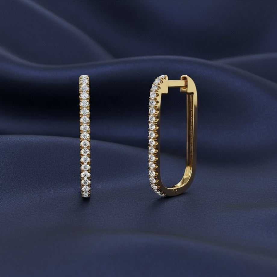 Pavé Paperclip Huggies